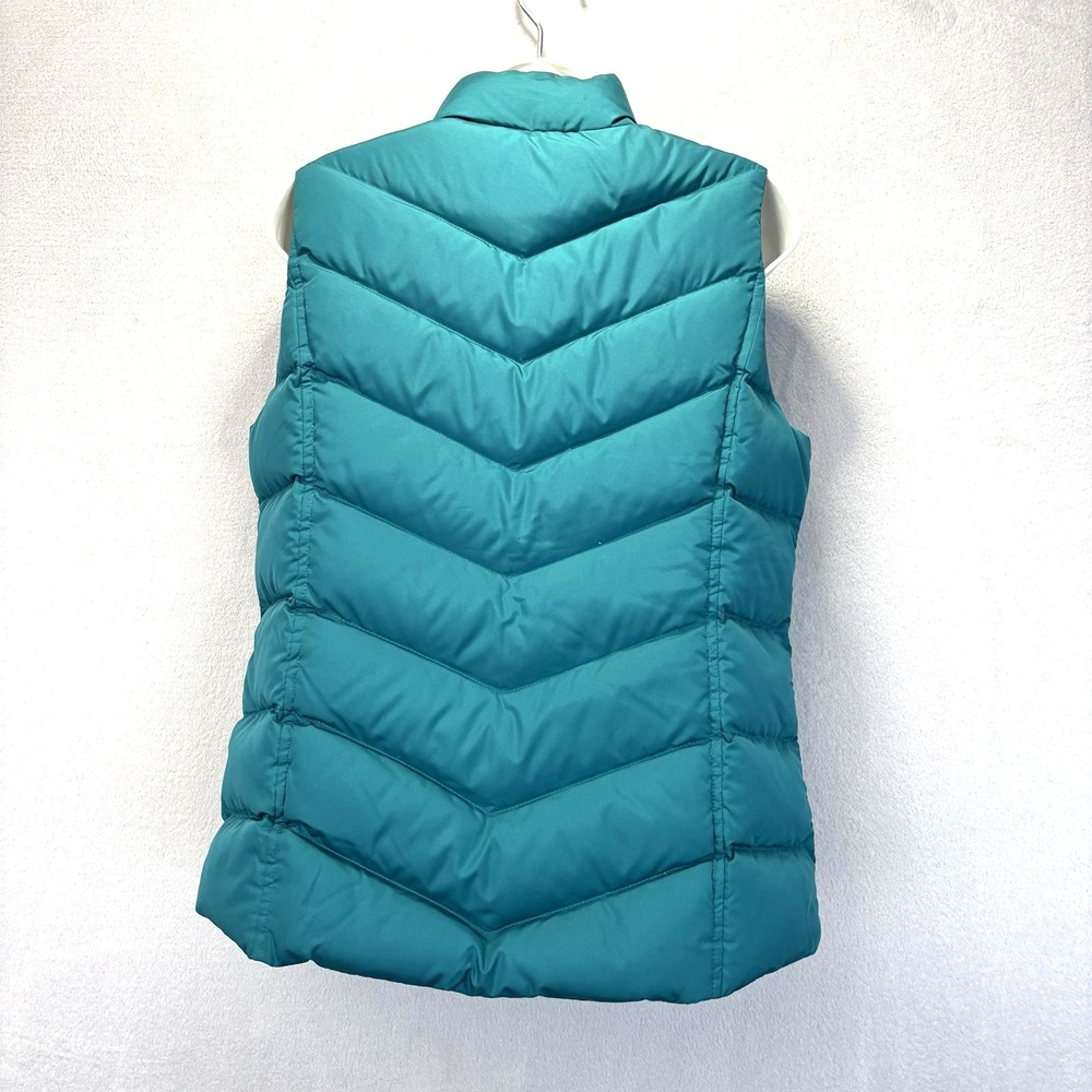 Lands' End Quilted‎ Down Puffer Vest Womens Small Teal Blue Insulated Zip Up - Picture 3 of 16